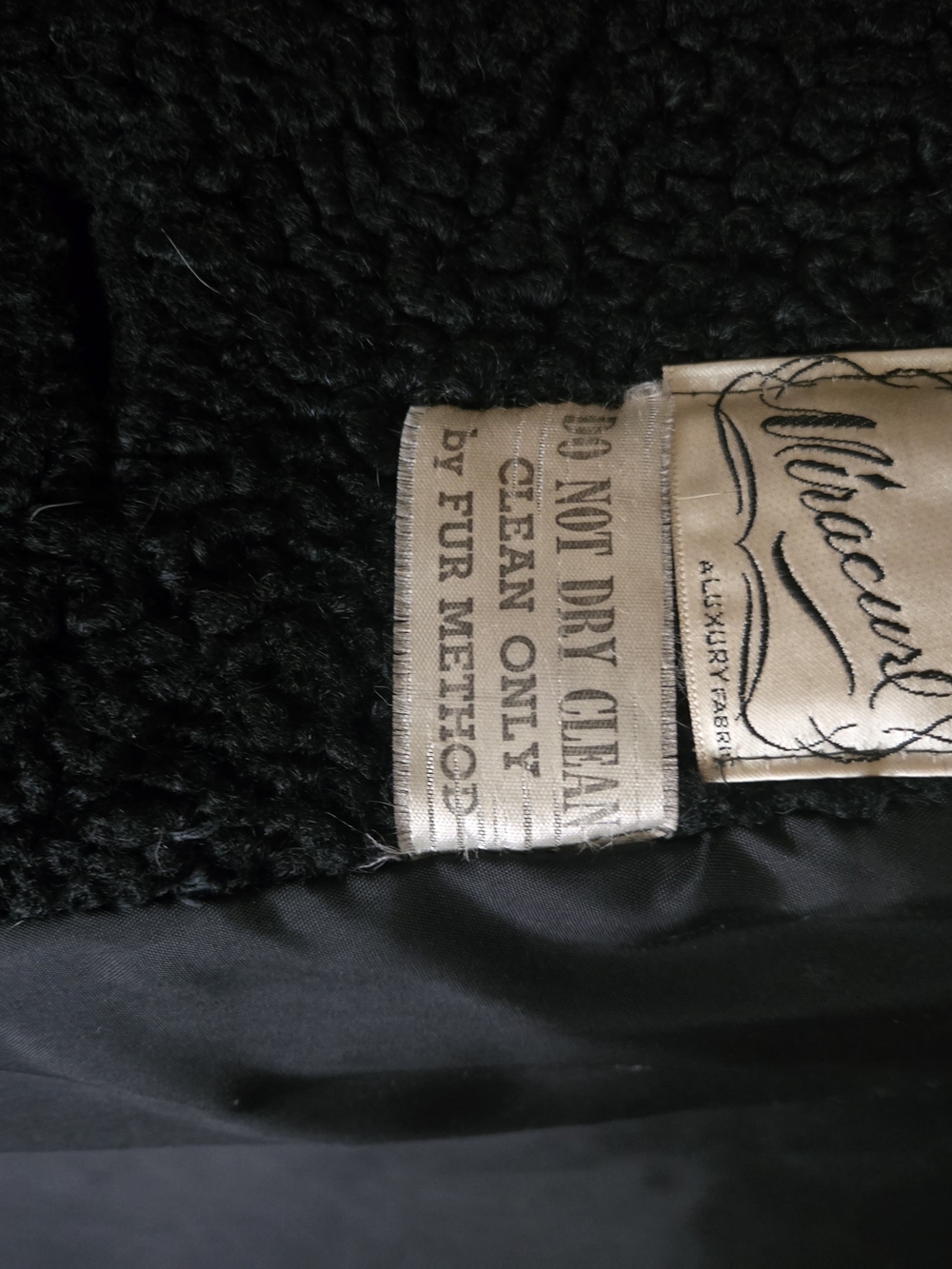 Classic Black Persian Lamb Coat - Women's Elegant Textured Jacket/Coat - Picture 2 of 6